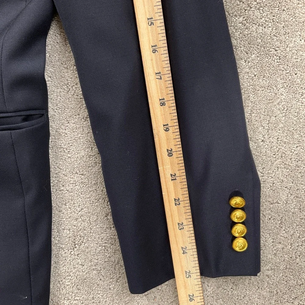 Ralph Lauren Blazer Mens 46R Navy Gold‎ Shield Buttons Jacket Sport Coat Wool